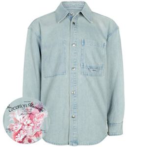 우영미 25SS 블루 플라워 백로고 데님 셔츠 W251SH16982L
