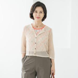 엄마옷 마담4060 시스루 니트 가디건 오픈형 캐주얼 해변가그물망-ZCA2507004-
