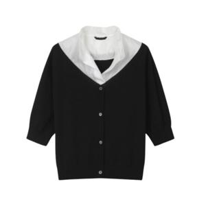 [시슬리]우븐 패치 가디건형 니트 SAKP40531