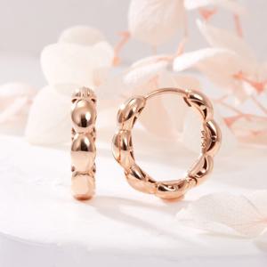 [비앤비골드] 14K 둥근 엠보볼 원터치 링 귀걸이 한쌍 JNE41774