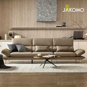 [자코모][신규런칭]메이트 4인 기능성 슈렁큰 천연면피 소가죽 소파+쿠션2개