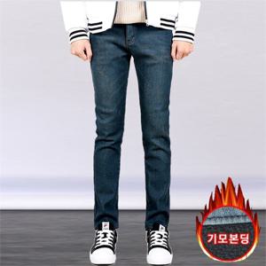 [프랭키뉴욕] 남자 겨울 기모 본딩 스판 일자 청바지 40까지 빅사이즈 연청 중청 검정 진청_IDPA01-2