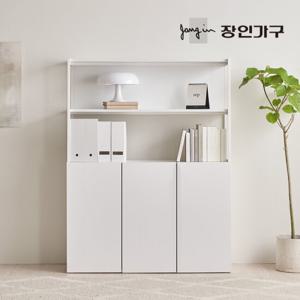 장인가구 마운트 도어장 1200 2단 선반 다용도 수납장 세트