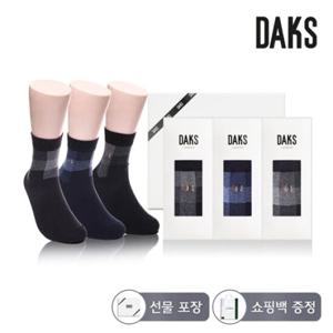 닥스양말 신사 면스판 단목 링글사각 3족세트 24349