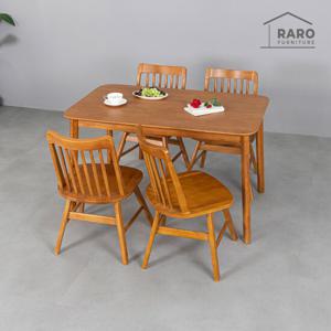 라로퍼니처 알토 1250 고무나무 원목 4인 회전의자 식탁 세트(식탁+의자4)