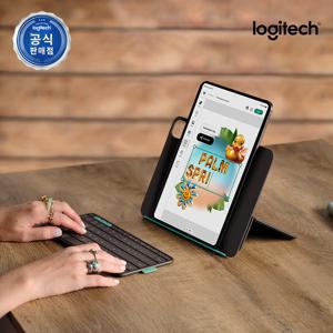 로지텍코리아 공식 Flip Folio 11 아이패드 거치대 블루투스 휴대용 케이스 키보드 프로 에어 M2 M3 M4