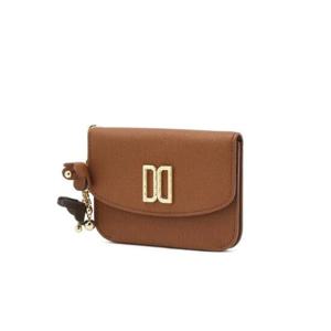 선물포장  (DCHO5F126W2) 아젤라 브라운 가죽 DD 장식 카드홀더 (꽃참장식 탈부착가능)