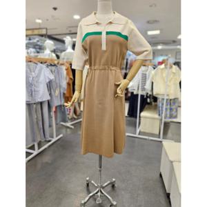 오조크 세이브존01 아크릴 컬러 블럭 카라 니트 원피스 HOSMCOA568