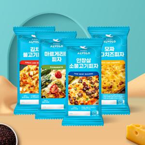 알볼로피자 4종 총 8팩(안창살2팩,김치불고기2팩,마르게리타2팩,모짜체다치즈2팩)