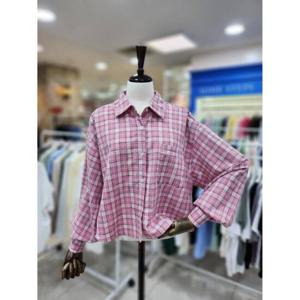 스테파니 세이브존08 비빅 크롭 체크 남방 A24SH4307