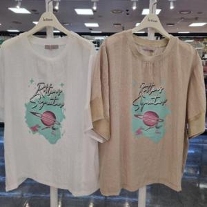라티움 HC34 여름가벼운 품 넉넉한 루즈핏 소행성블라우스티 T2523TS16