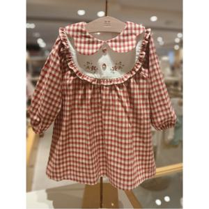 (밍크뮤10) 25FW가을신상  (RD)노르딕 체크 원피스HK (35A1540008)