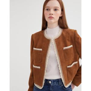 질스튜어트 뉴욕 여성 24FW 스테디셀러 카멜 포켓 염소가죽 점퍼 WJJU4D720CM