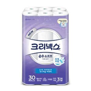 유한킴벌리 크리넥스 뉴 순수 소프트 화장지 3겹 27m 30롤 (AD)