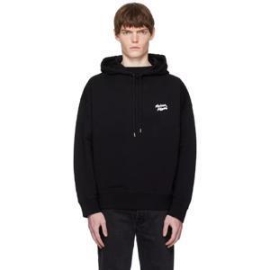 25 FW Maison Kitsune 남성 블랙 메종 키츠네 핸드라이팅 오버사이즈 후드티 252389M202003