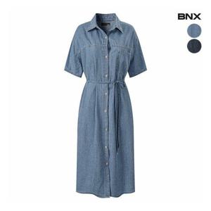 [비엔엑스]여성 데님 카라 원피스