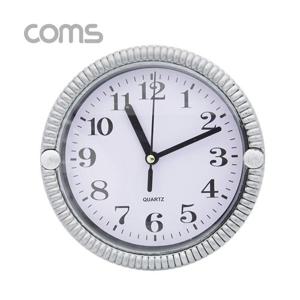 Coms 시계 벽걸이 원형 주방용 욕실용 Silver (WFFYAG0)