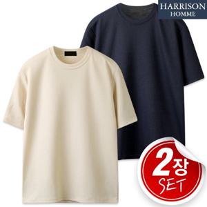 [해리슨] 2SET 깔끔한 데일리룩 ! 와플 스판 R 반팔 티 ! SME1116