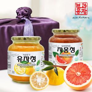 프리미엄 과일청 선물세트(유자청+자몽청)