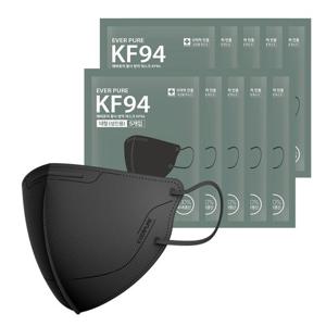 자우버탁 에버퓨어 새부리형 황사방역마스크(KF94)(블랙/대형) 50입