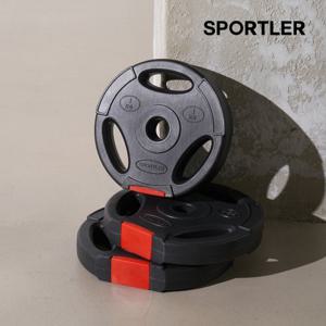 [홈앤단독비밀특가]스포틀러 바벨 블랙 경량원판 홈트 단계별 25mm 헬스 원판 1kg 2개 세트
