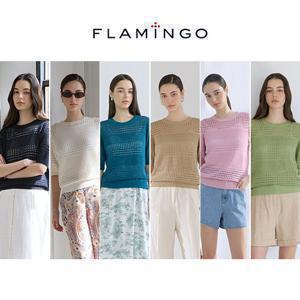 [런칭가 69,900원][후라밍고] 25SS 썸머 코튼 블렌딩 아이리스 크로쉐 니트 3종 + 탑블라우스 1종 (총 4종)