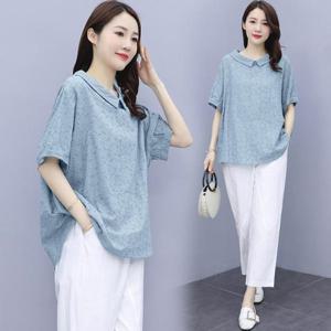 [웬디]카라넥 흰 린넨 블라우스 세트 ST11946