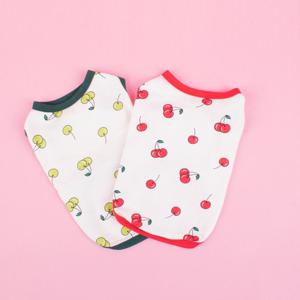루비디 체리팝 민소매 티셔츠 (레드/그린) 강아지민소매/강아지나시/강아지옷/강아지 봄 여름옷