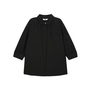 [24SS 닥스 여성]블랙 솔리드 튤립 블라우스_DLBL4B407BK