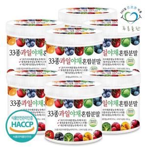 [푸른들판] 33종 과일 야채 믹스 혼합 분말 200gx7통 건조 채소 열대과일 가루 파우더