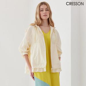 크레송 아이보리 여성 프릴 후디 점퍼 C232B101A_IV