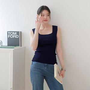 [최초가 89,000원][르포엠]메리앤 스퀘어넥 니트탑 1종