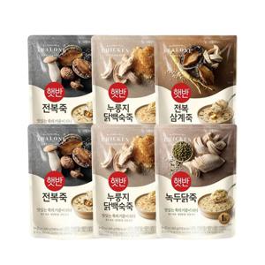 [CJ] 햇반죽 보양죽 6봉 기획 (전복죽2+닭백숙죽2+전복삼계죽+녹두닭죽)