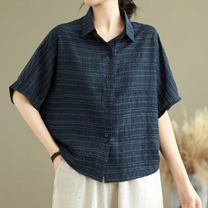 [블랙퀸] 파인즈 루즈핏 스트라이프 셔츠 blk003654
