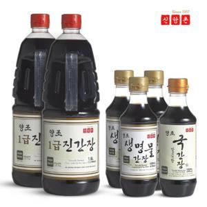 [신앙촌] 양조간장 요리비법 5호 (1급진간장 1.8LX2, 생명물간장 500mlX3, 국간장 500mlX1)