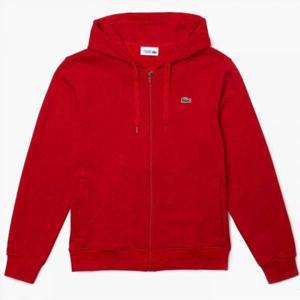 LACOSTE 빨간색 풀지퍼 후드티