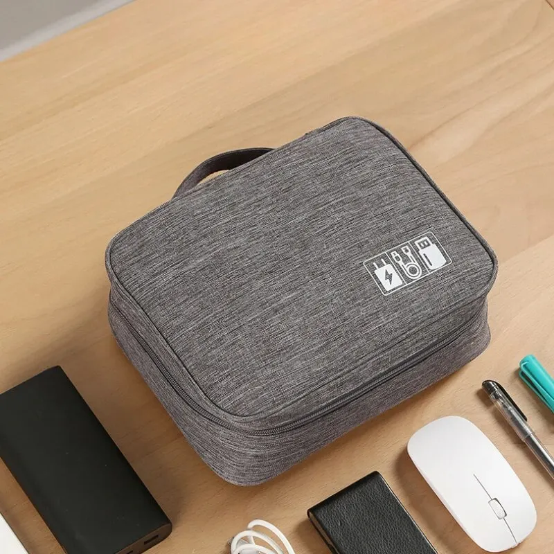 디지털 분리형 여행 가방 대용량 및 다기능 모바일 데이터 케이블 보조베터리 USB 보관 가방