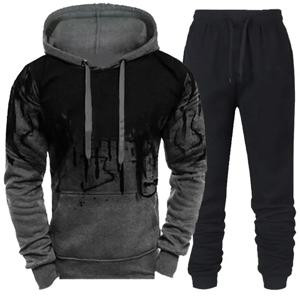 가을 겨울 동향 Tracksuits 남자 위장 까마귀 + 바지 2 조각 세트 스포츠 착용 3d 잉크 조깅 슈트
