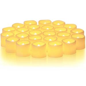 깜박이는 LED 아이보리 전자 양초, 불꽃 없는 티라이트 양초, 배터리로 작동되는 LED 티라이트 양초, 결혼식에 이상적, 탭