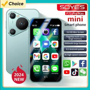 소예스 P70 프로 맥스 미니 폰 안드로이드 8.1 스마트폰 3G 네트워크 3.0인치 HD 디스플레이 얼굴 인식 2000mAh 듀얼 SIM 플레이 스토어 지원 16GB