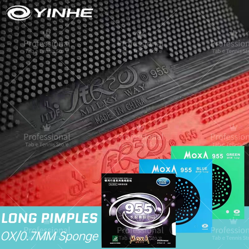 YINHE 955 긴 여드름 탁구 고무 안티 스핀 탁구 고무 시트 955 OX/0.7mm 스폰지 전문 긴 여드름 고무