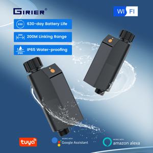GIRIER Tuya WiFi 워터 타이머 허브 필요 없음 정원 호스 물방울 관개 시스템 용 스마트 스프링클러 타이머 2 년 배터리 수명