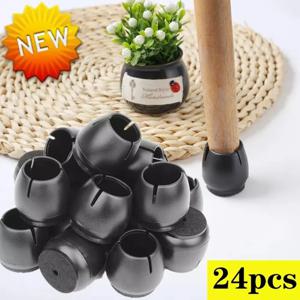24Pcs 펠트 미끄럼 방지 음소거 가구 피트가있는 원탁 의자 다리 패드 하단 커버 캡 Woodfloor Anti-scratch Protector Mat