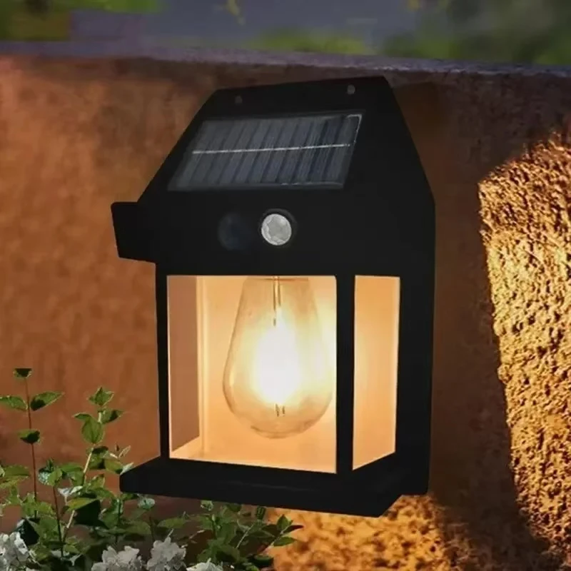 강력한 야외 태양 LED 가로등 방수 태양 램프 정원 마당 통로 벽 장식 외부 조명기구