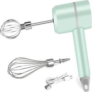 무선 전기 핸드 믹서, USB 충전식 휴대용 에그 비터, 분리형 젓는 거품기 2 개 포함, 3 가지 속도 모드, 집에서 굽기