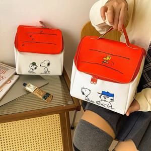스누피 레드 하우스 보관 가방 편지지 스킨 케어 제품 대용량 화장품 가방 휴대용 운반 손 여행 보관 가방 New
