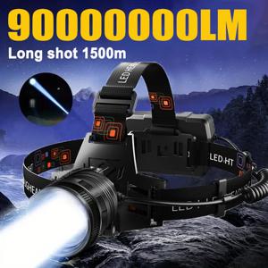 강력한 LED 전조등 알루미늄 합금 헤드 라이트 Led 헤드 높은 루멘 충전식 Led 전조등 캠핑 검색 사냥 낚시