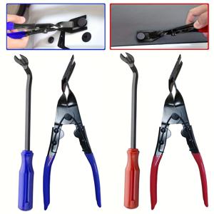 2Pcs 자동차 패스너 트림 제거 도구 키트 수리 도구 자동차 분해 키트 클립 스크루드라이버 라이트 플라이어 도어 패널 도구 세트