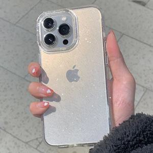 럭셔리 블링 글리터 클리어 폰 케이스 for iPhone 16 15 14 13 12 11 Pro Max Plus 미니 실리콘 소프트 투명 범퍼 커버