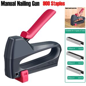 수동 타정총 건설 스테이플러, 스테이플 목재 가구 제본 기계, 목공 DIY 수공구, 900 개